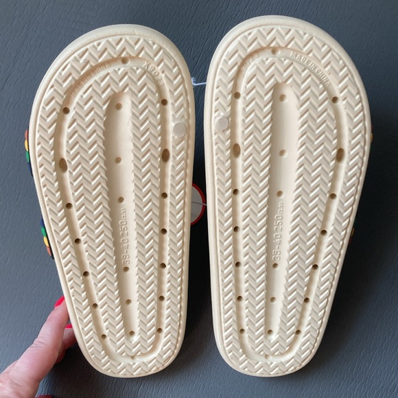 Religious Comfort “Fruity Pebbles” Rainbow Sandals - Picture 3 of 3